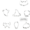 Halloween Stainless Steel Cookie Cutters Set with 7 Shapes Including Bat Ghost Pumpkin Skull - Image 2