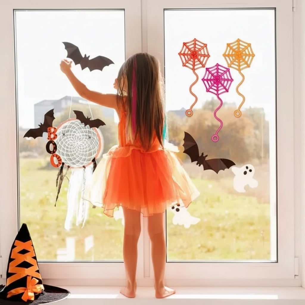 Halloween Sticky Toys Wall Crawler Spider Web Stretchy Spiderweb for Party Decoration - Image 1