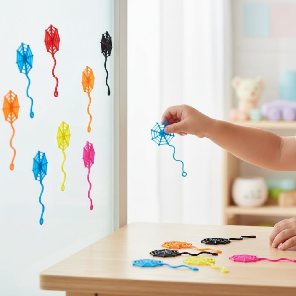 Halloween Sticky Toys Wall Crawler Spider Web Stretchy Spiderweb for Party Decoration - Image 2