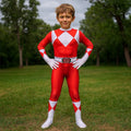 Halloween Superhero Park Ranger Costume Jumpsuit with Mask and Gloves for Dress Up Party - Image 1