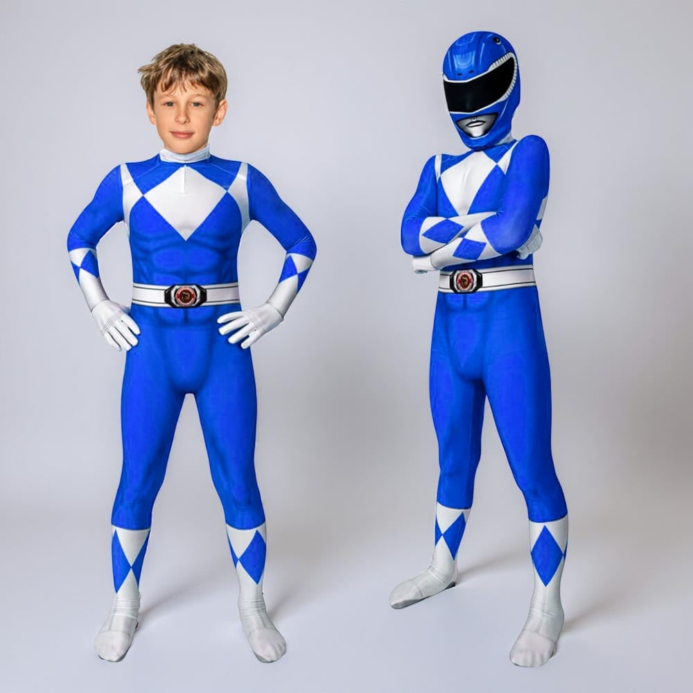 Halloween Superhero Park Ranger Costume Jumpsuit with Mask and Gloves for Dress Up Party - Image 10