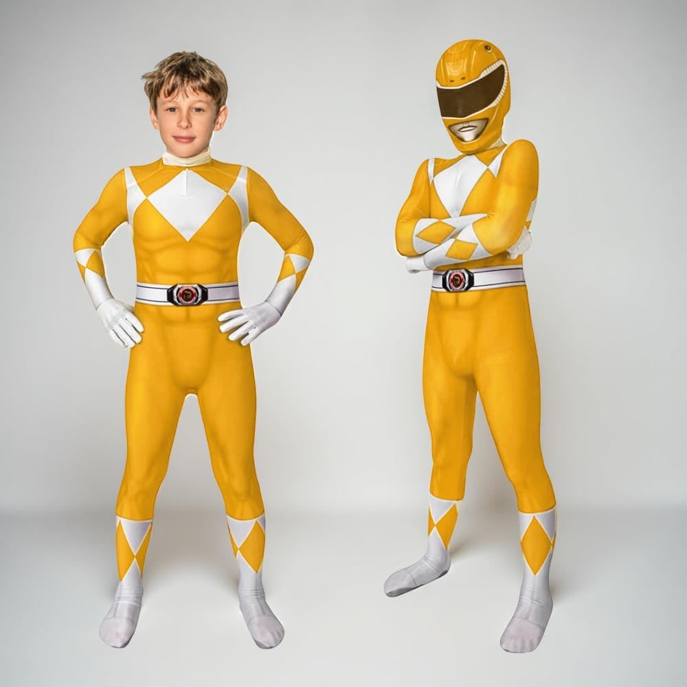Halloween Superhero Park Ranger Costume Jumpsuit with Mask and Gloves for Dress Up Party - Image 12