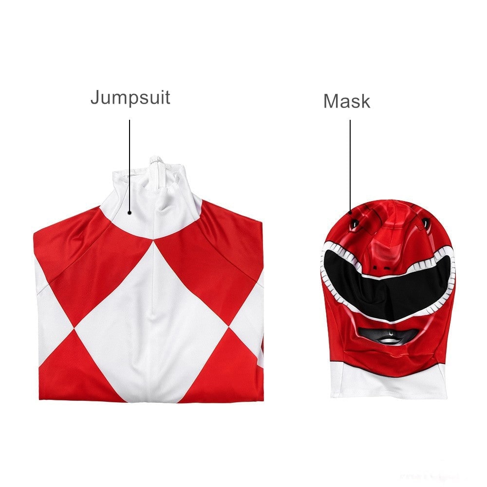 Halloween Superhero Park Ranger Costume Jumpsuit with Mask and Gloves for Dress Up Party - Image 21