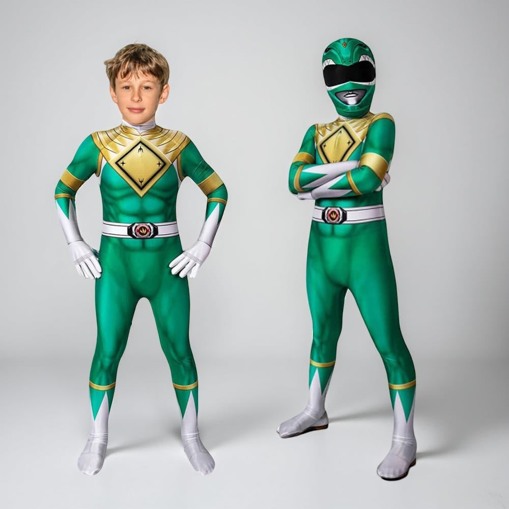 Halloween Superhero Park Ranger Costume Jumpsuit with Mask and Gloves for Dress Up Party - Image 8