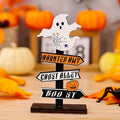 Halloween Table Decor Dining Room Directional Sign with and Toppers Wood Display Console - Image 1