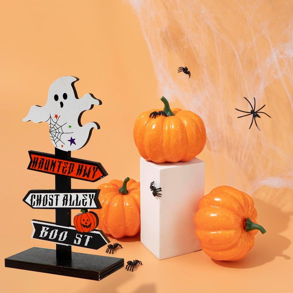 Halloween Table Decor Dining Room Directional Sign with and Toppers Wood Display Console - Image 3