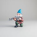 Halloween Tactical Garden Gnome Figurine Resin Outdoor Decoration with Rifle - Image 1