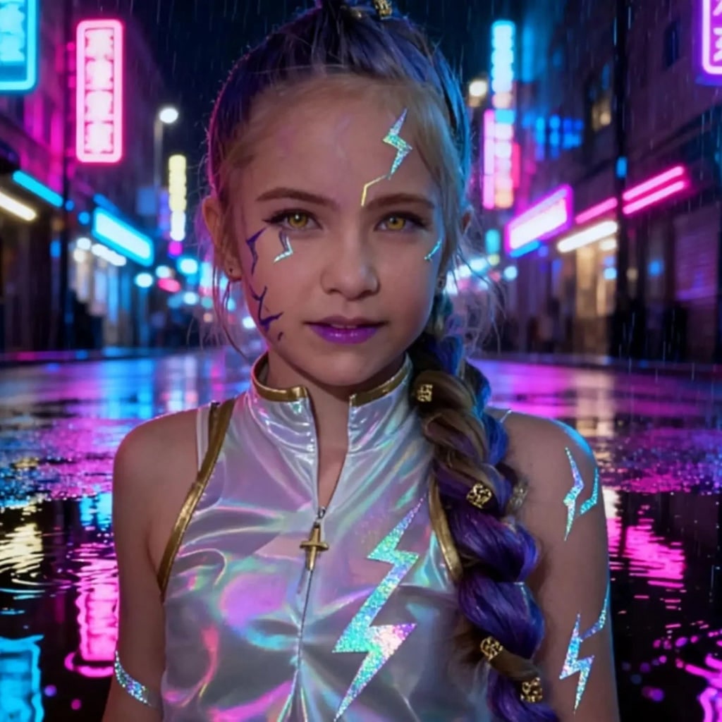 Halloween Temporary Tattoos Rub on with Lightning Bolt Holographic Iridescent Designs 10 Sheets - Image 3