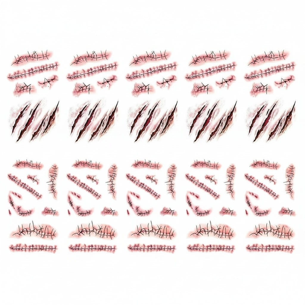 Halloween Temporary Tattoos with Realistic Wound and Scar Effects Waterproof Custom Personal Sheets - Image 4