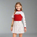Halloween Vampire Cosplay Costume Set with Hooded Shrug and Pleated Skirt - Image 1