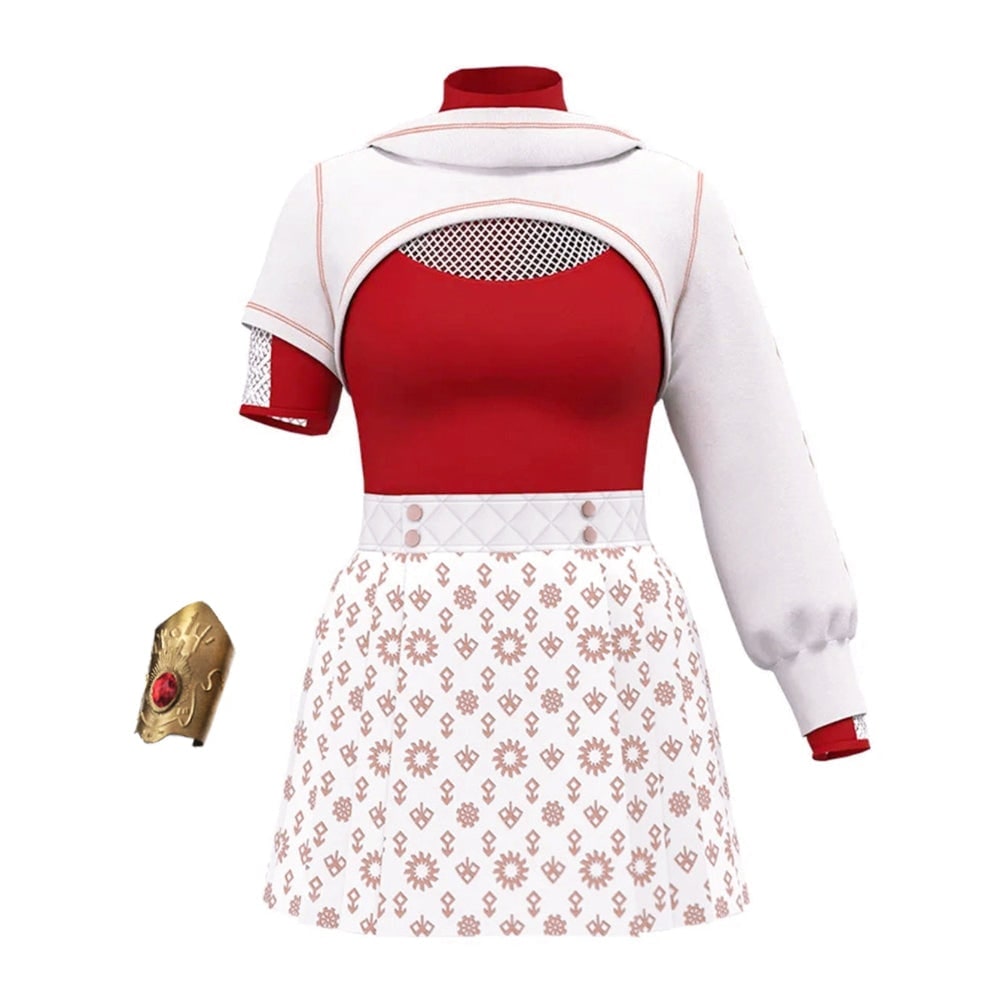 Halloween Vampire Cosplay Costume Set with Hooded Shrug and Pleated Skirt - Image 3