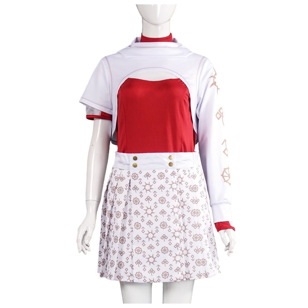 Halloween Vampire Cosplay Costume Set with Hooded Shrug and Pleated Skirt - Image 4