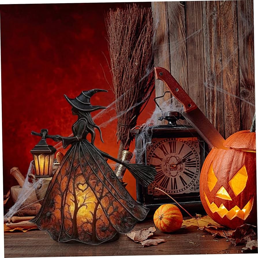 Halloween Witch Decor LED Lamp with Glowing Lantern Design for Party Decorations - Image 6