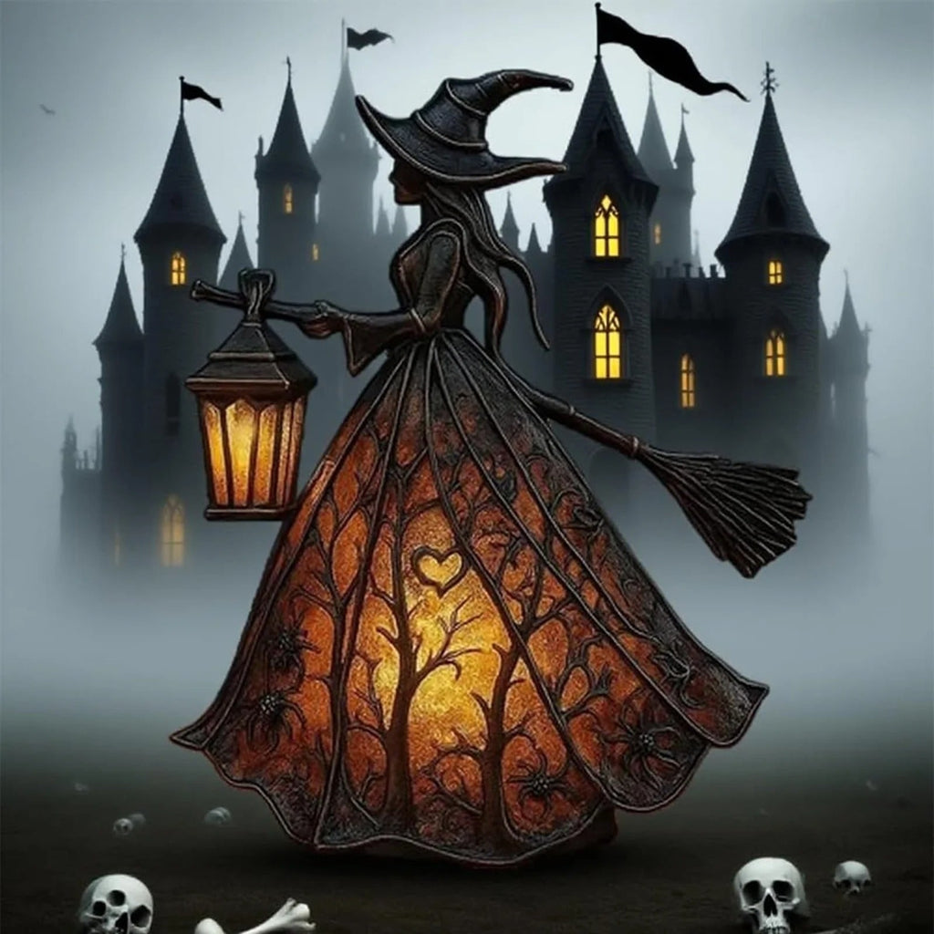 Halloween Witch Decor LED Lamp with Glowing Lantern Design for Party Decorations - Image 7