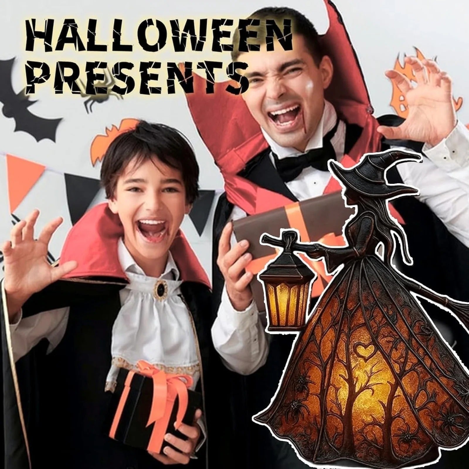 Halloween Witch Decor LED Lamp with Glowing Lantern Design for Party Decorations - Image 8