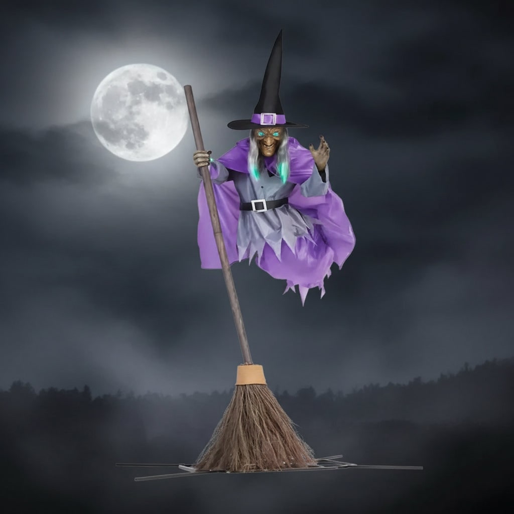 Halloween Witch Prop and Yard Decoration with Standing Base for Outdoor Display - Image 1