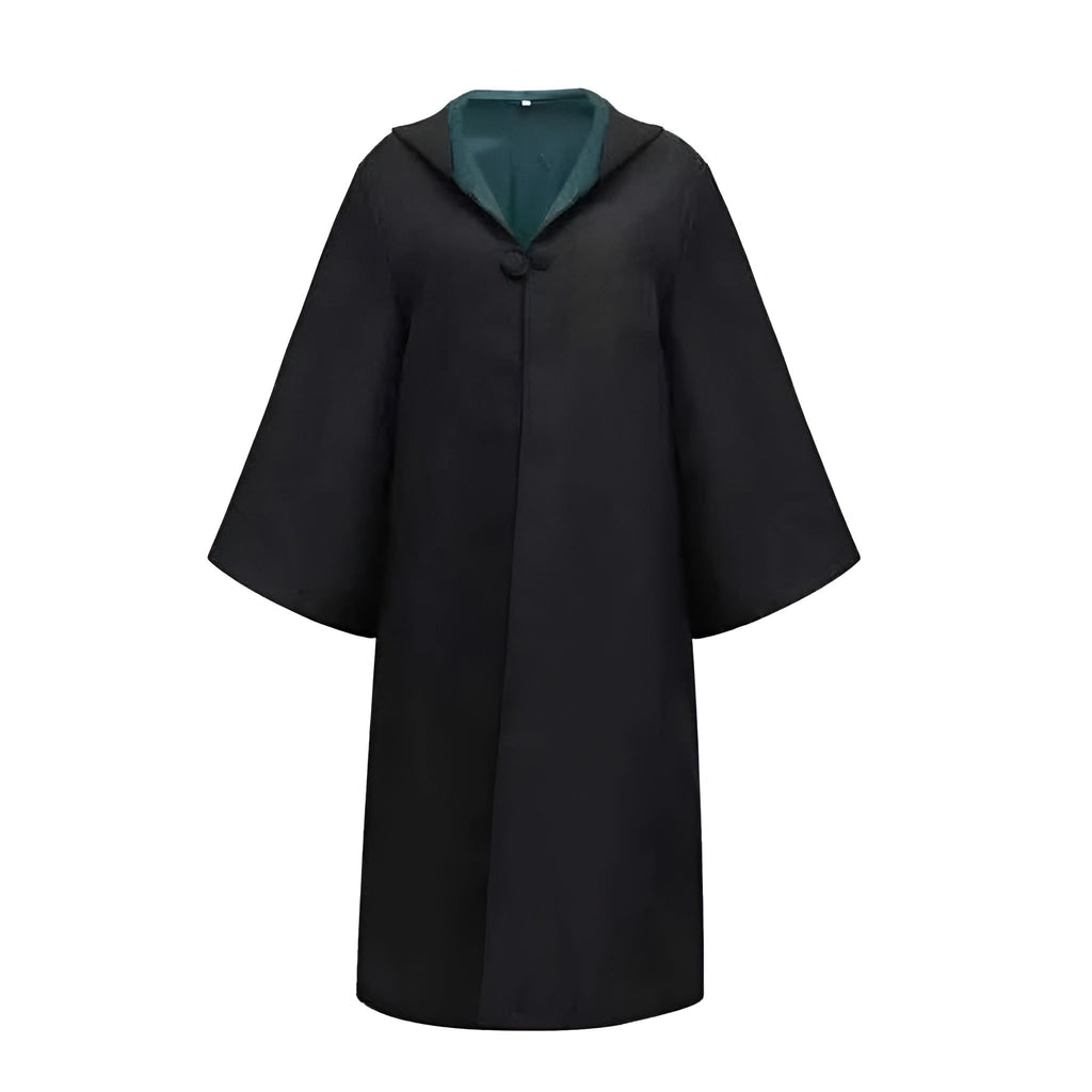 Halloween Wizard Costume Robe Outfit with Hooded Cloak Wide Sleeves and Colored Lining - Image 2