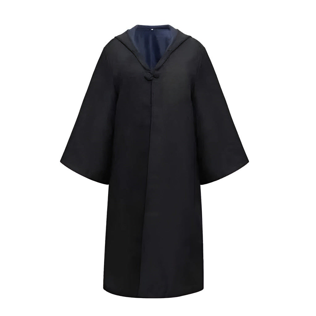 Halloween Wizard Costume Robe Outfit with Hooded Cloak Wide Sleeves and Colored Lining - Image 4
