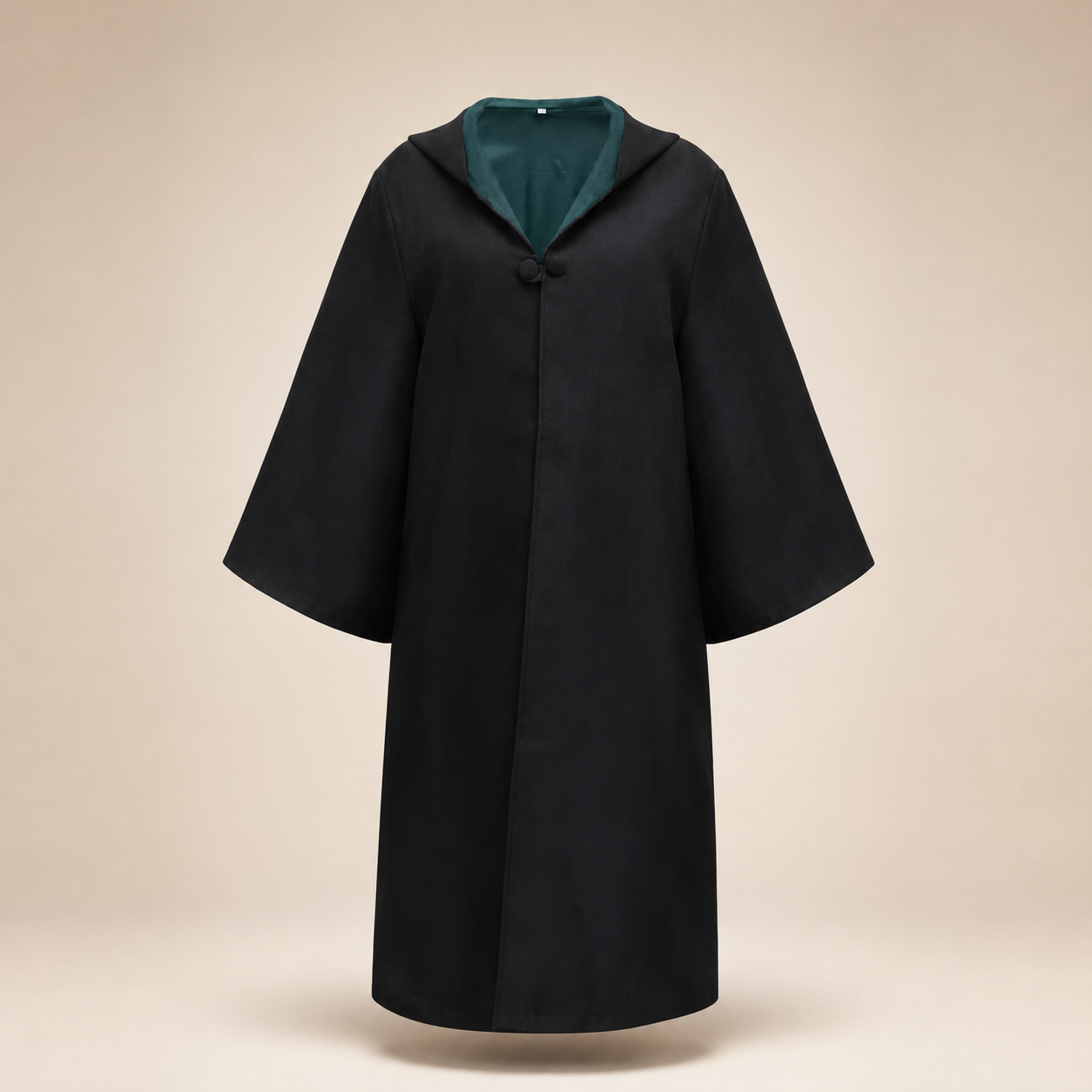 Halloween Wizard Robe Costume with Hood Flared Sleeves and Striped Scarf Cosplay Set - Image 2