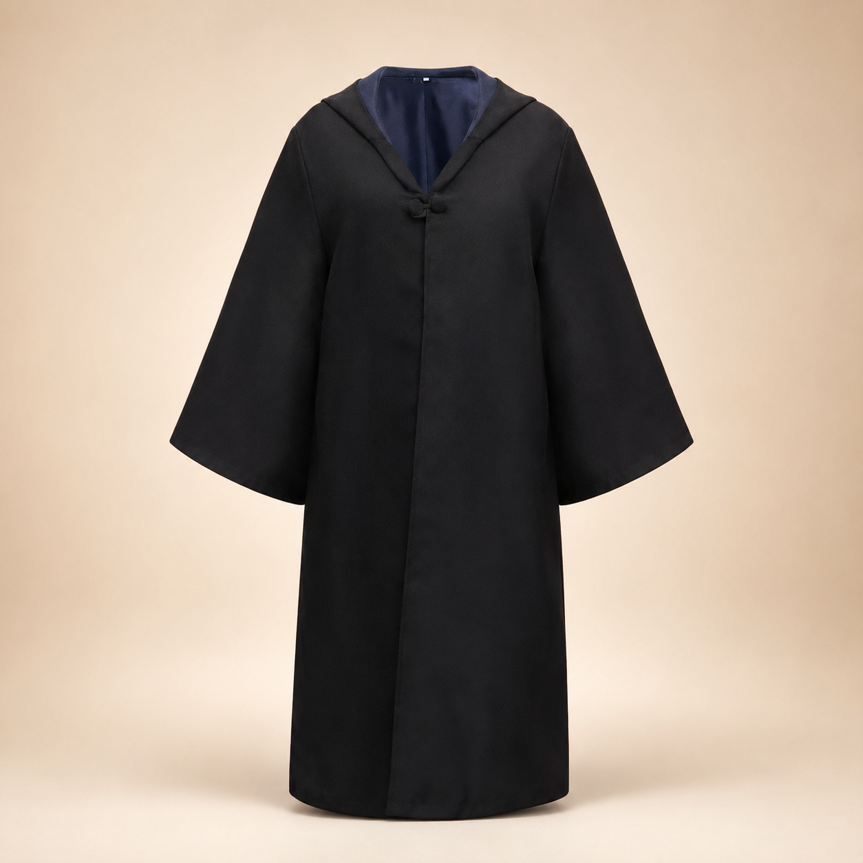 Halloween Wizard Robe Costume with Hood Flared Sleeves and Striped Scarf Cosplay Set - Image 8