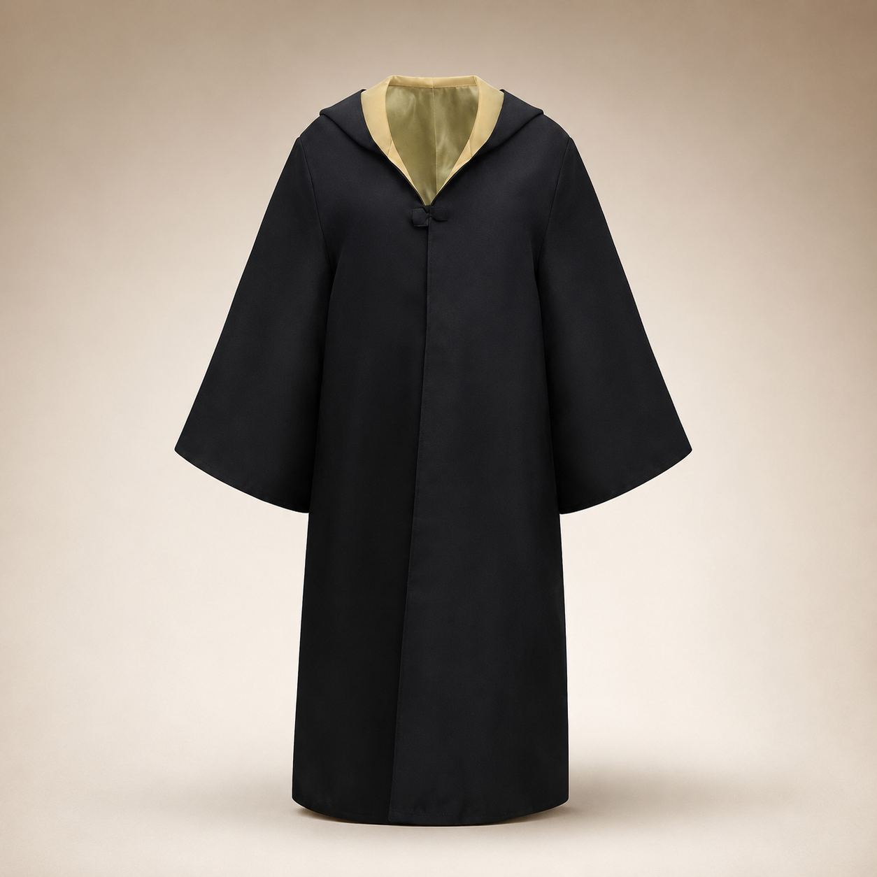 Halloween Wizard Robe Costume with Hood Flared Sleeves and Striped Scarf Cosplay Set - Image 9