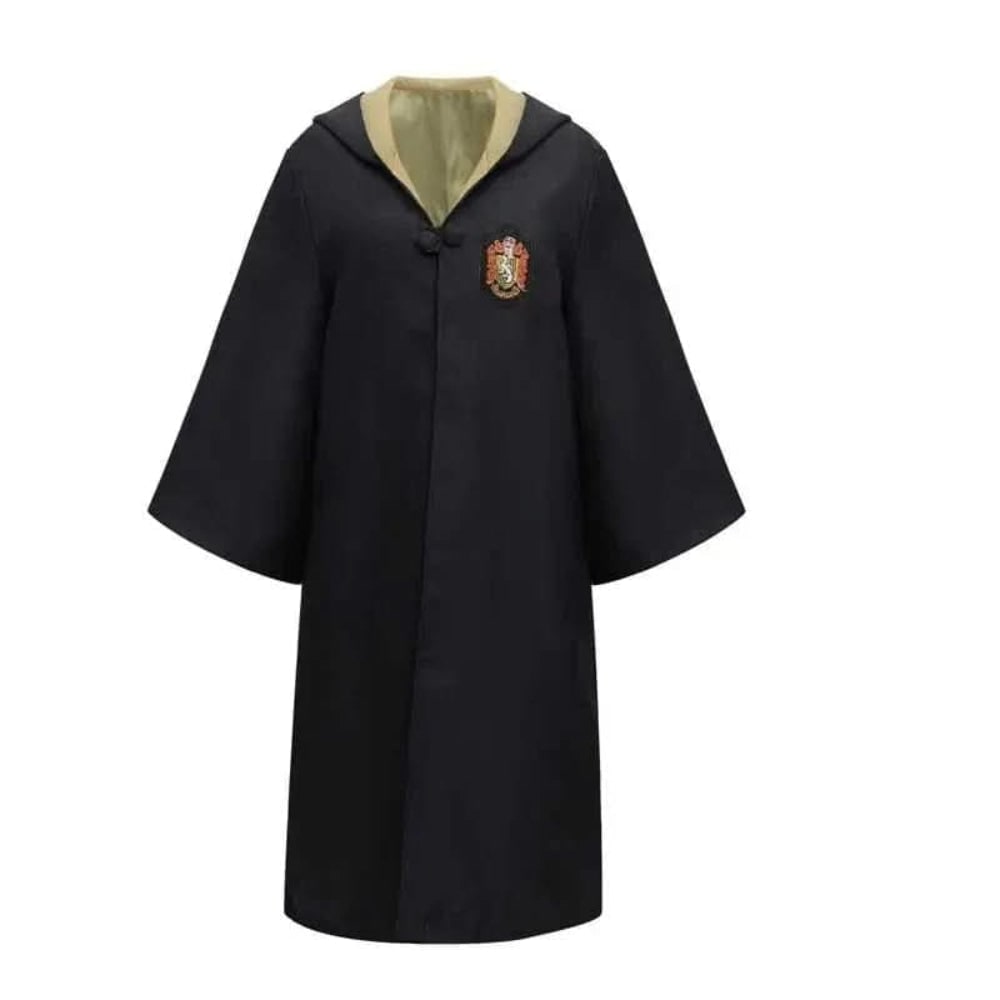Halloween Wizard Robe Costume with Pointed Hood and Embroidered Chest Crest - Image 3