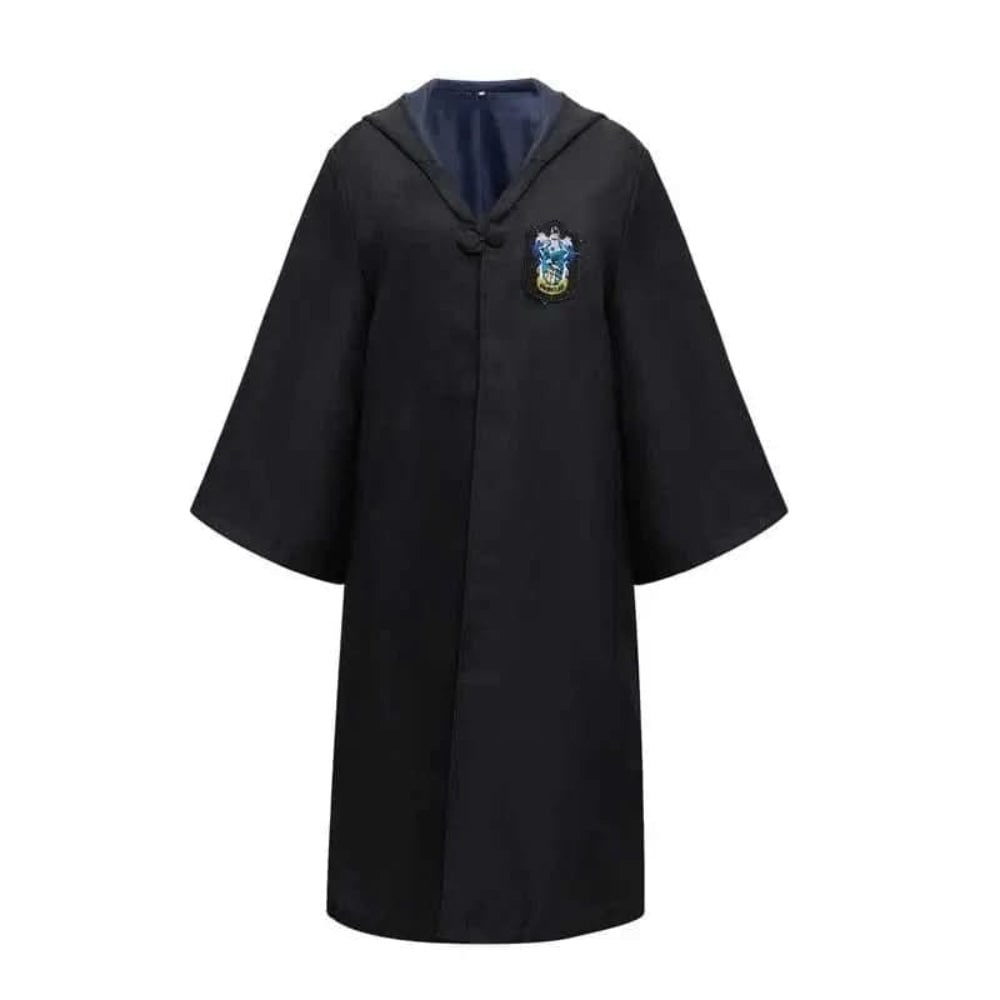 Halloween Wizard Robe Costume with Pointed Hood and Embroidered Chest Crest - Image 4