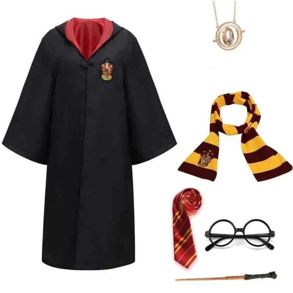 Halloween Wizard Robe Costume with Pointed Hood and Embroidered Chest Crest - Image 6