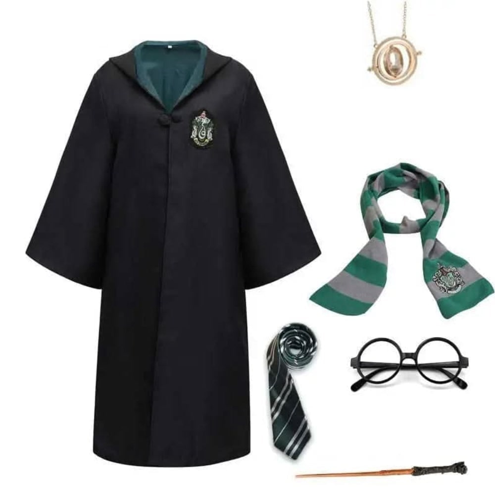 Halloween Wizard Robe Costume with Pointed Hood and Embroidered Chest Crest - Image 7