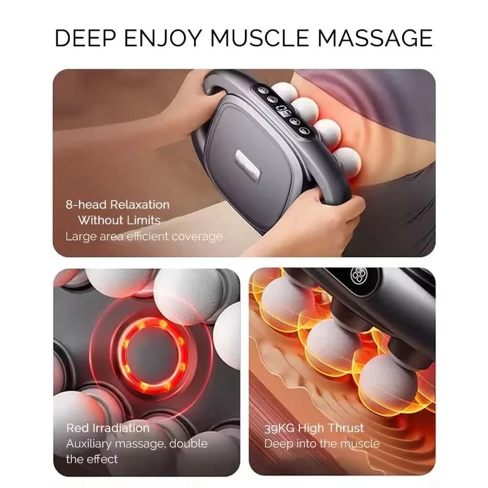 Handheld Body Massager Cordless Electric Portable Massage Gun Eight Nodes LED - Image 3