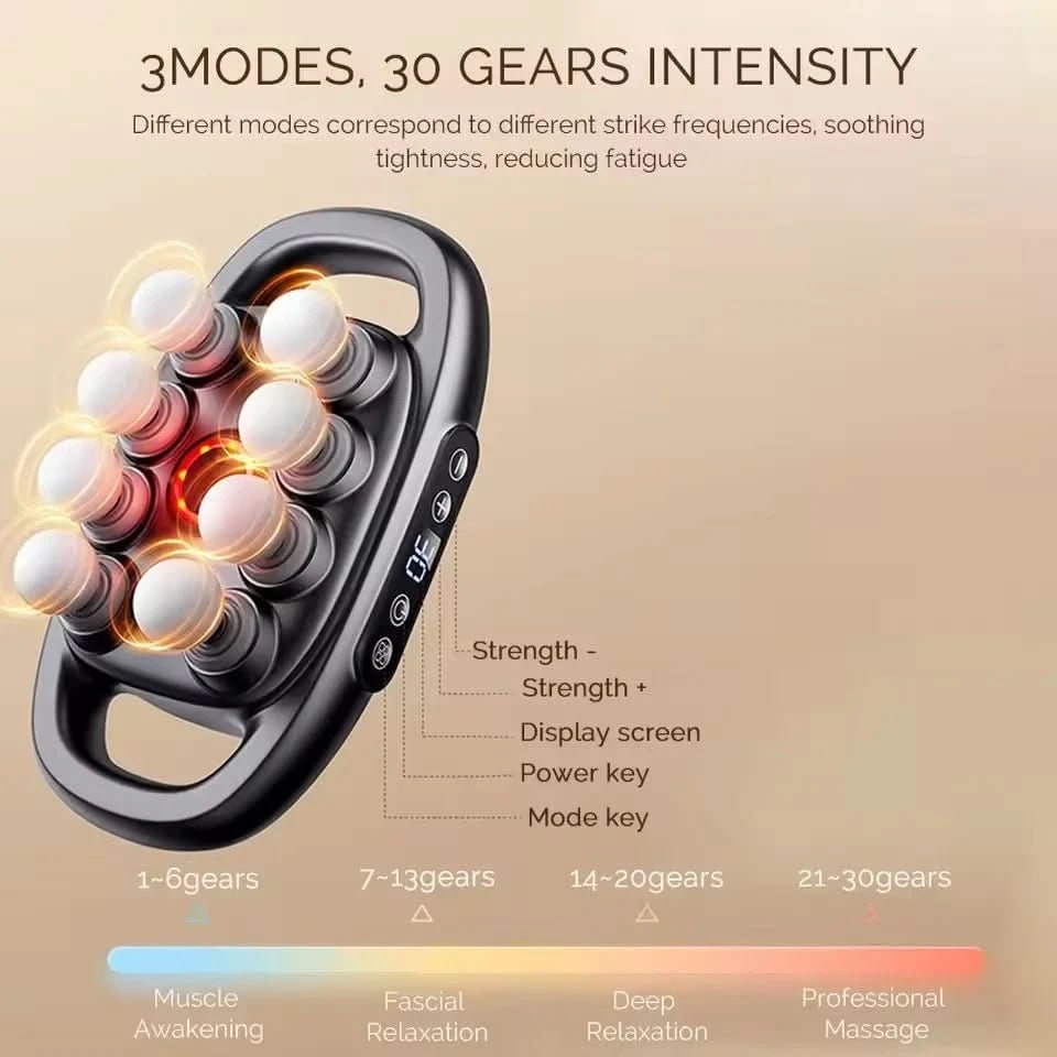 Handheld Body Massager Cordless Electric Portable Massage Gun Eight Nodes LED - Image 4