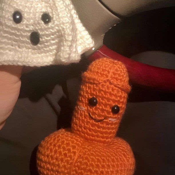 Handmade Crocheted Novelty Gag Gift with Safety Eyes and Stitched Details - Image 5