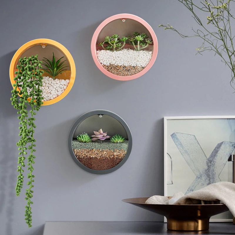 Hanging Wall Planter with Clear Acrylic Front Panel for Succulents Modern Indoor Vertical Plant - Image 14