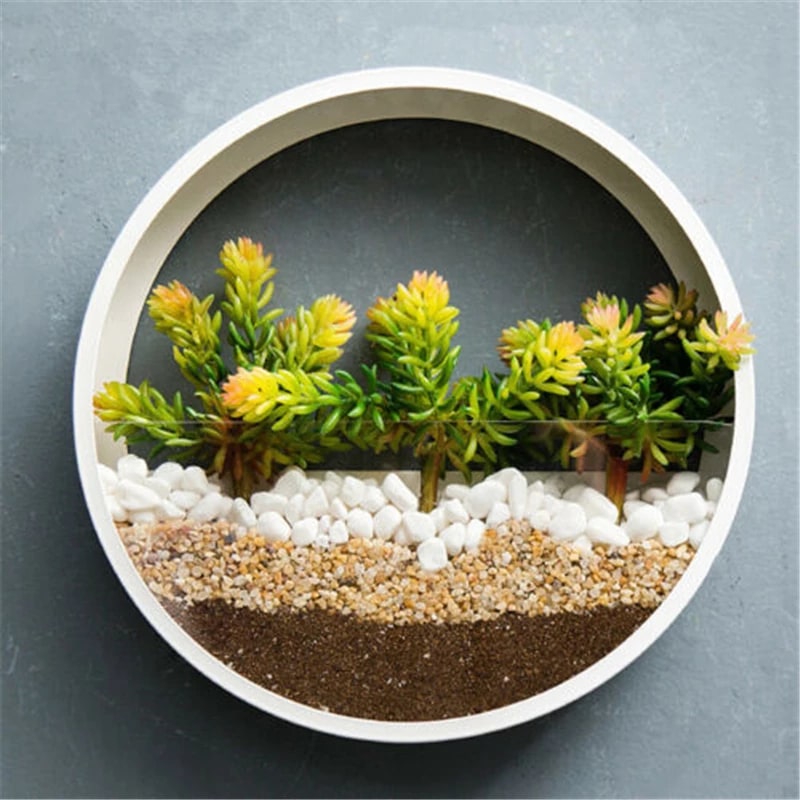 Hanging Wall Planter with Clear Acrylic Front Panel for Succulents Modern Indoor Vertical Plant - Image 2