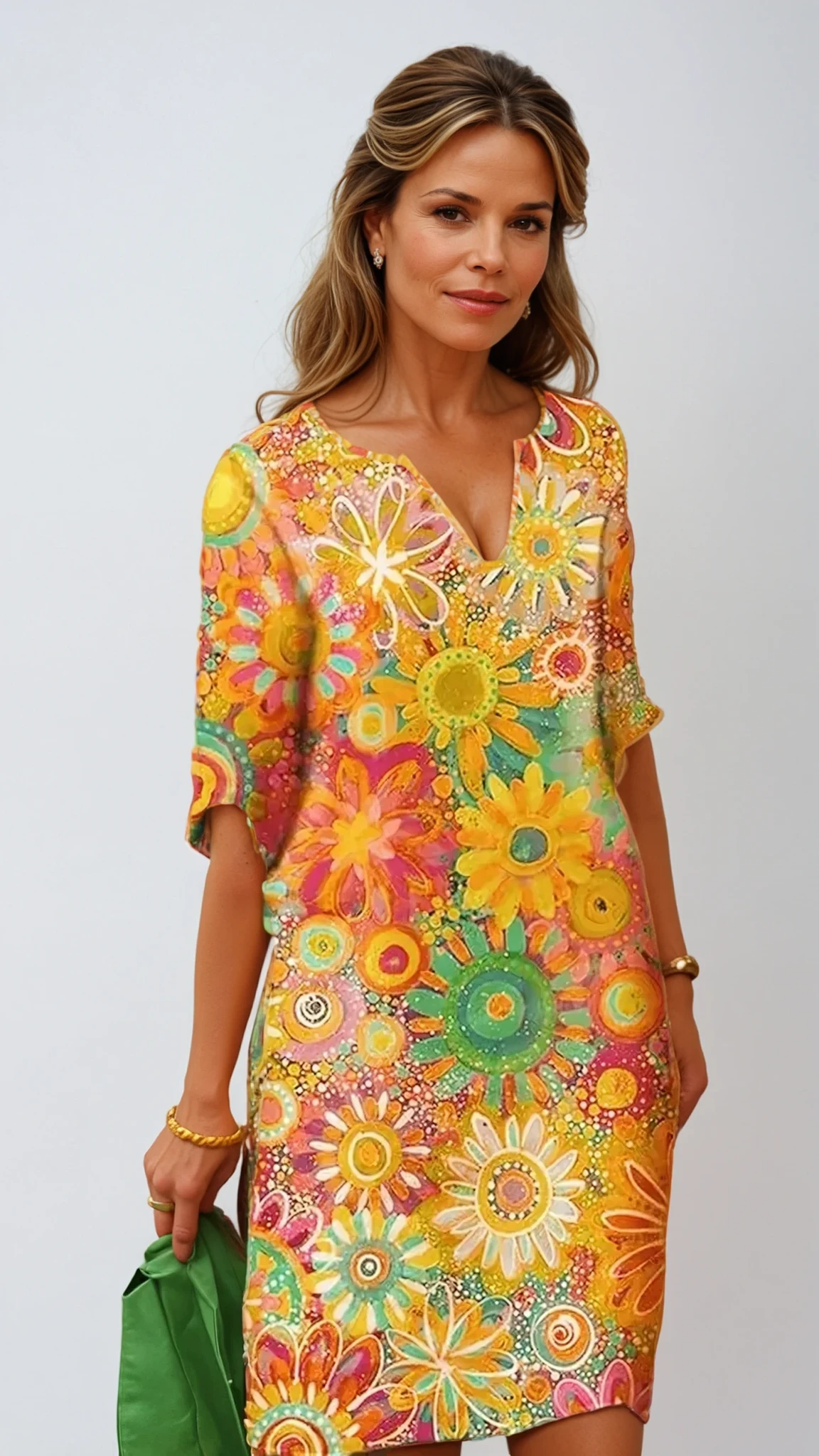 V-Neck Floral Dress for Women – Comfortable Versatile Outfit for Casual Wear, Holidays and Everyday Style
