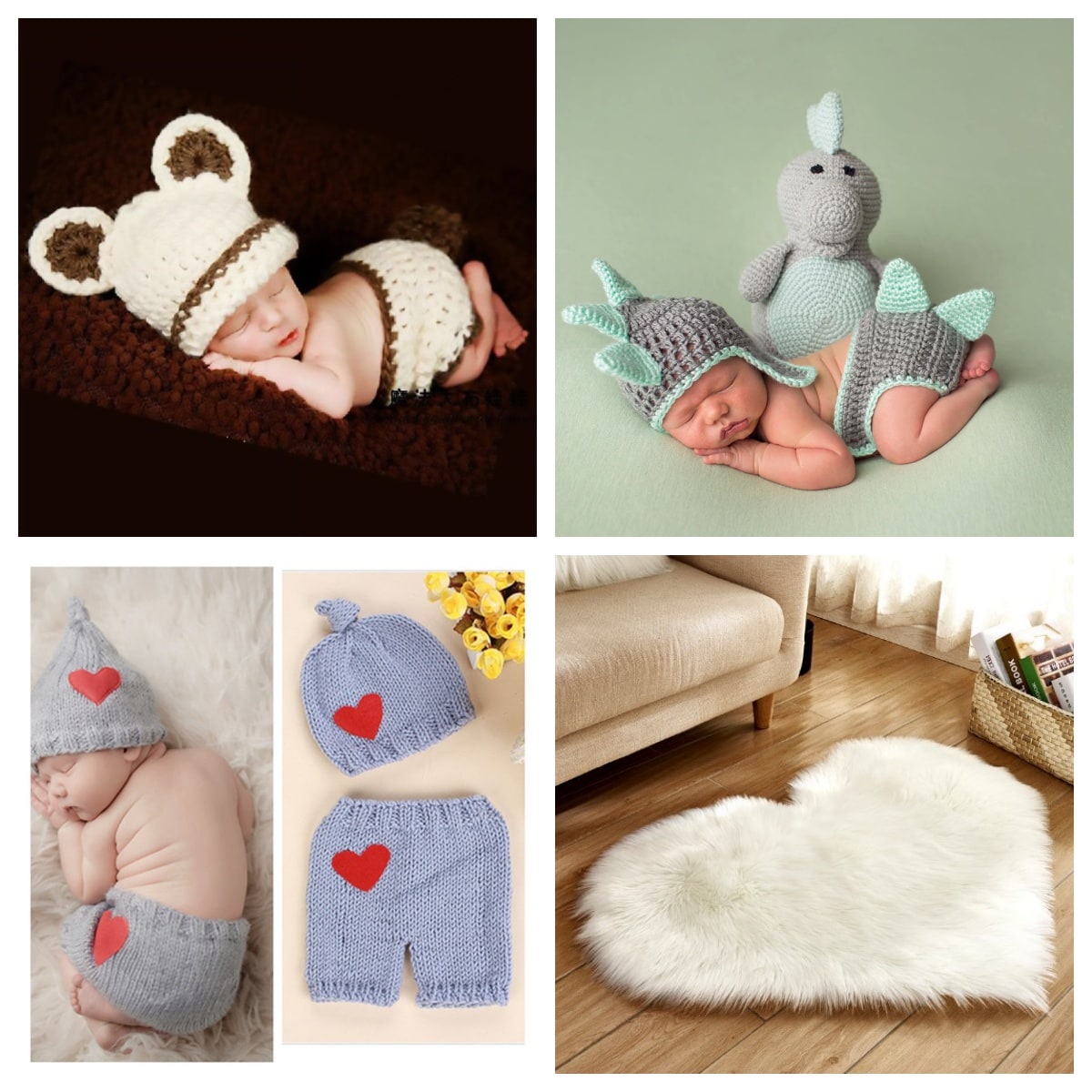 Heart Shaped Area Rug with Non Slip Pad Plush Faux Fur Fluffy Accent Blue And Green - Image 18