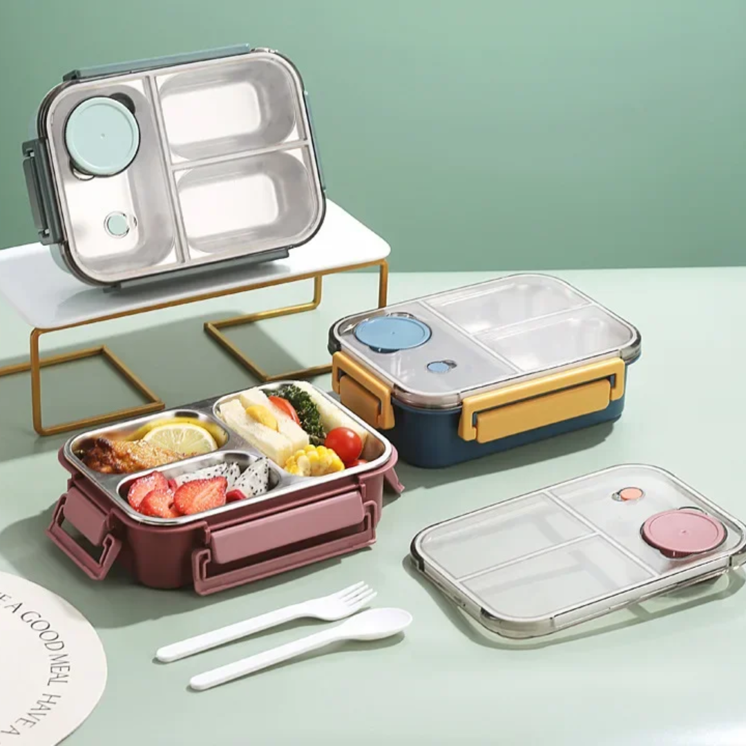 Heatable Stainless Steel Lunch Box with Leak-Proof Snap Locks and Removable Sauce Container - Image 11