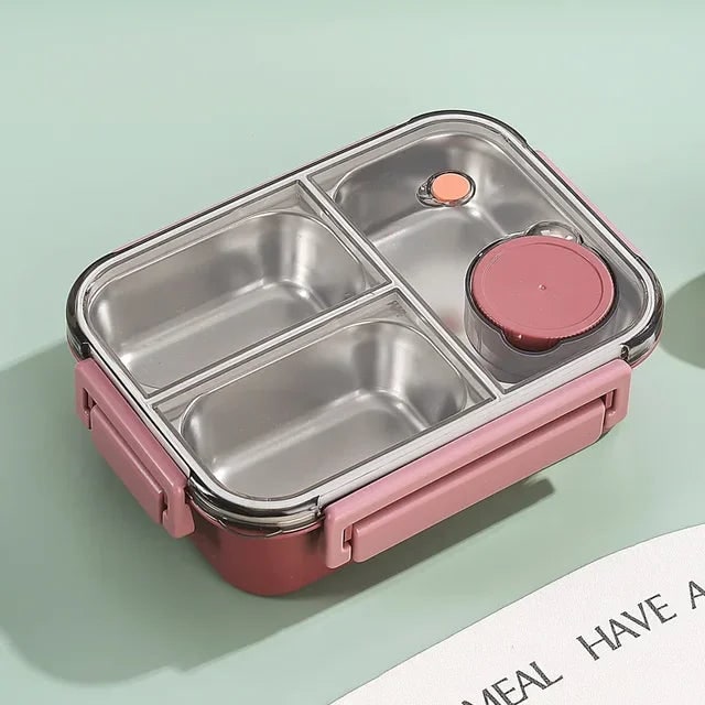 Heatable Stainless Steel Lunch Box with Leak-Proof Snap Locks and Removable Sauce Container - Image 3