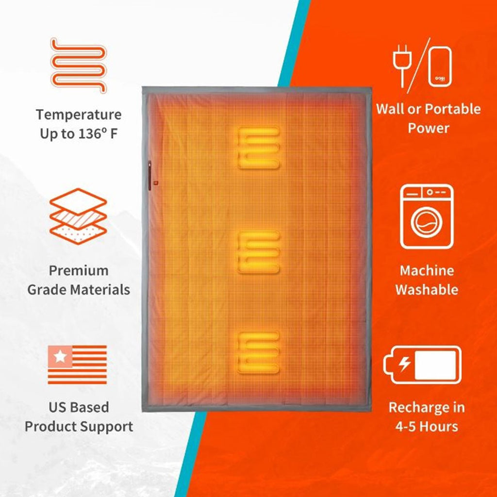 Heated Blanket Battery Operated Electric Throw with Quilted Fleece and Three Heat Zones - Image 7