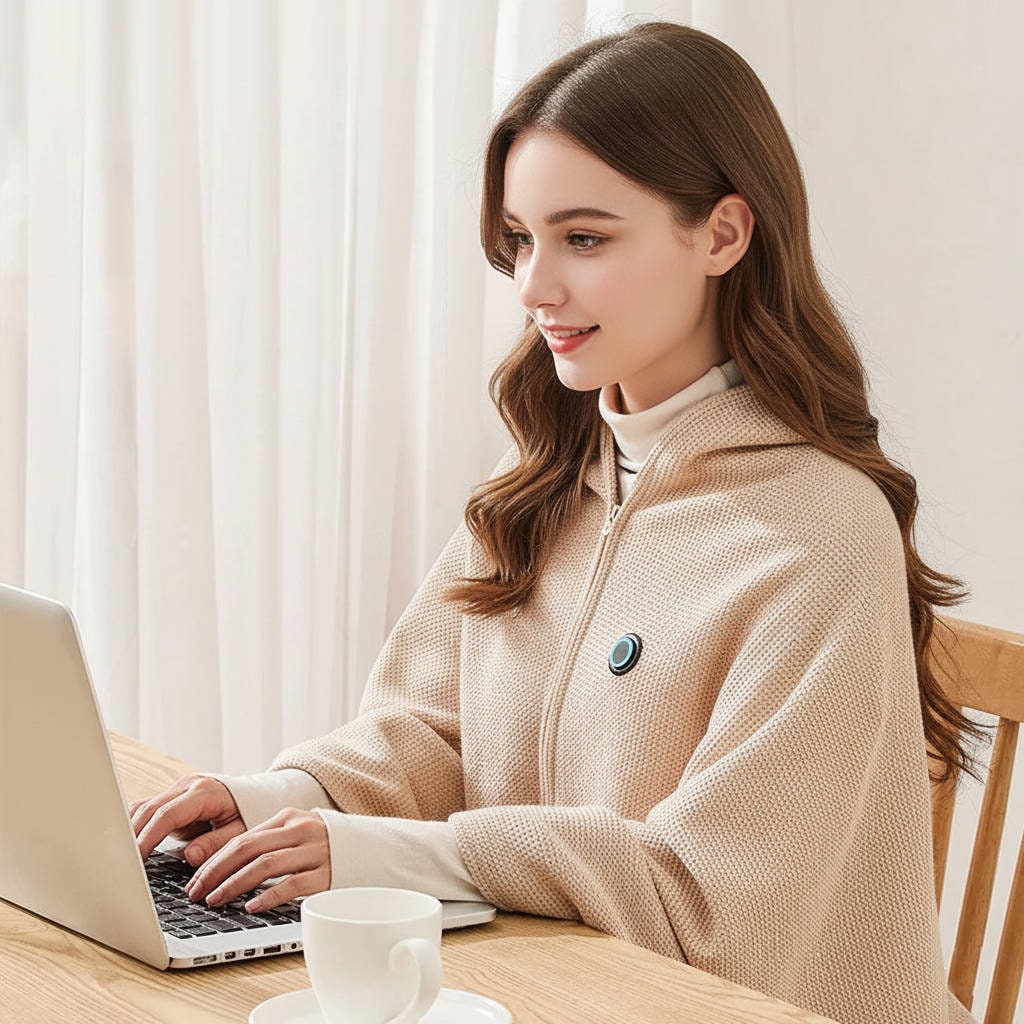 Heated Blanket Electric Heater Shawl with USB Power and Eight Heating Zones Cordless Throw - Image 2