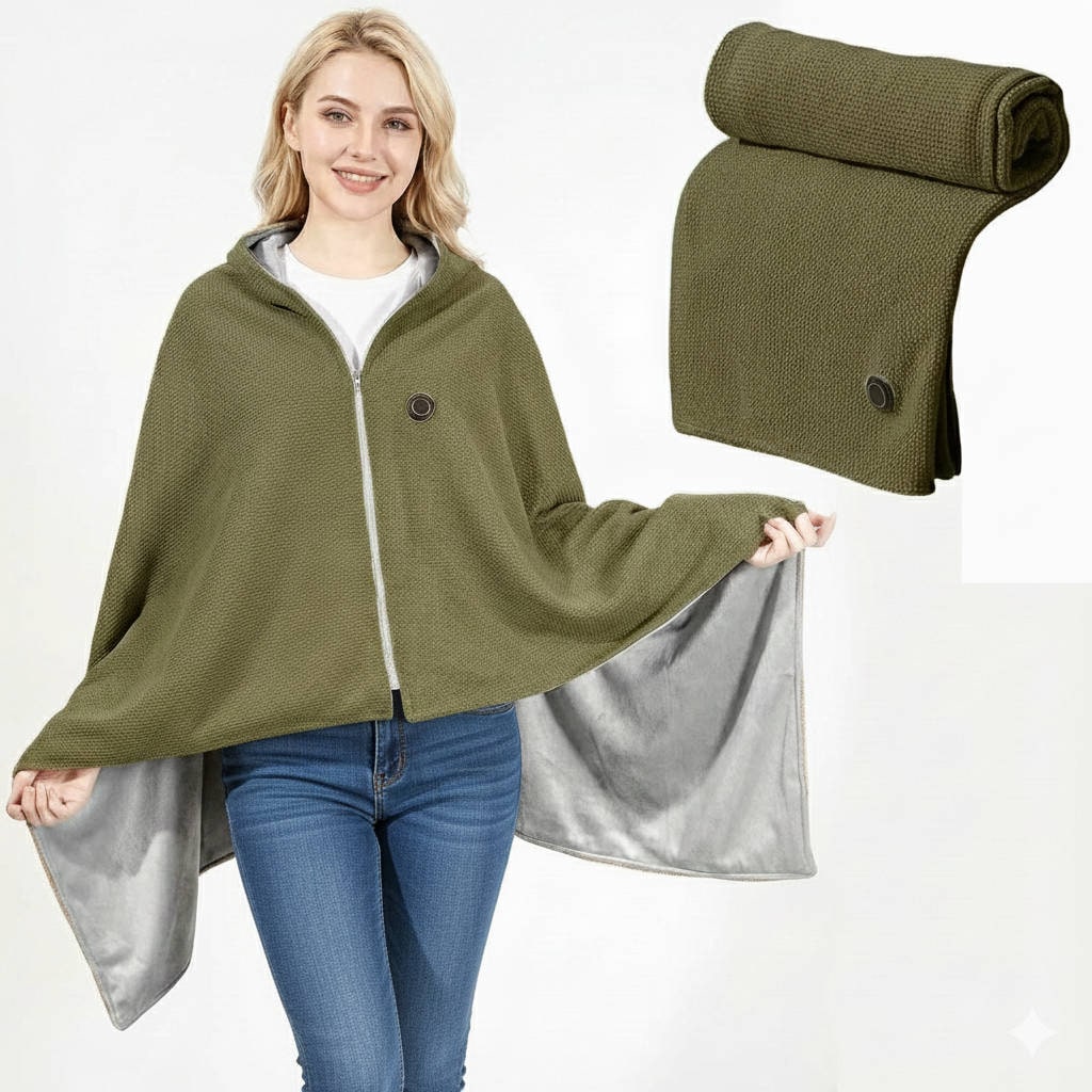 Heated Blanket Electric Heater Shawl with USB Power and Eight Heating Zones Cordless Throw - Image 6