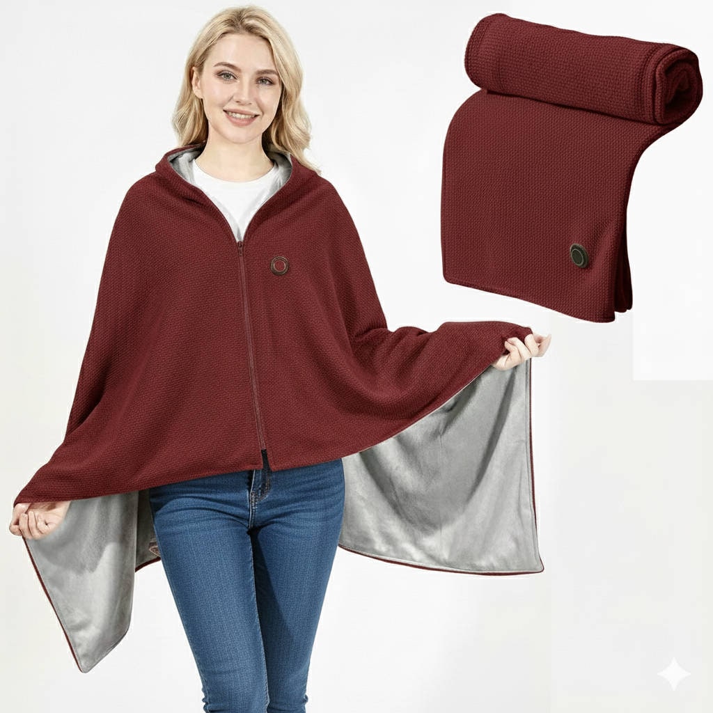 Heated Blanket Electric Heater Shawl with USB Power and Eight Heating Zones Cordless Throw - Image 8