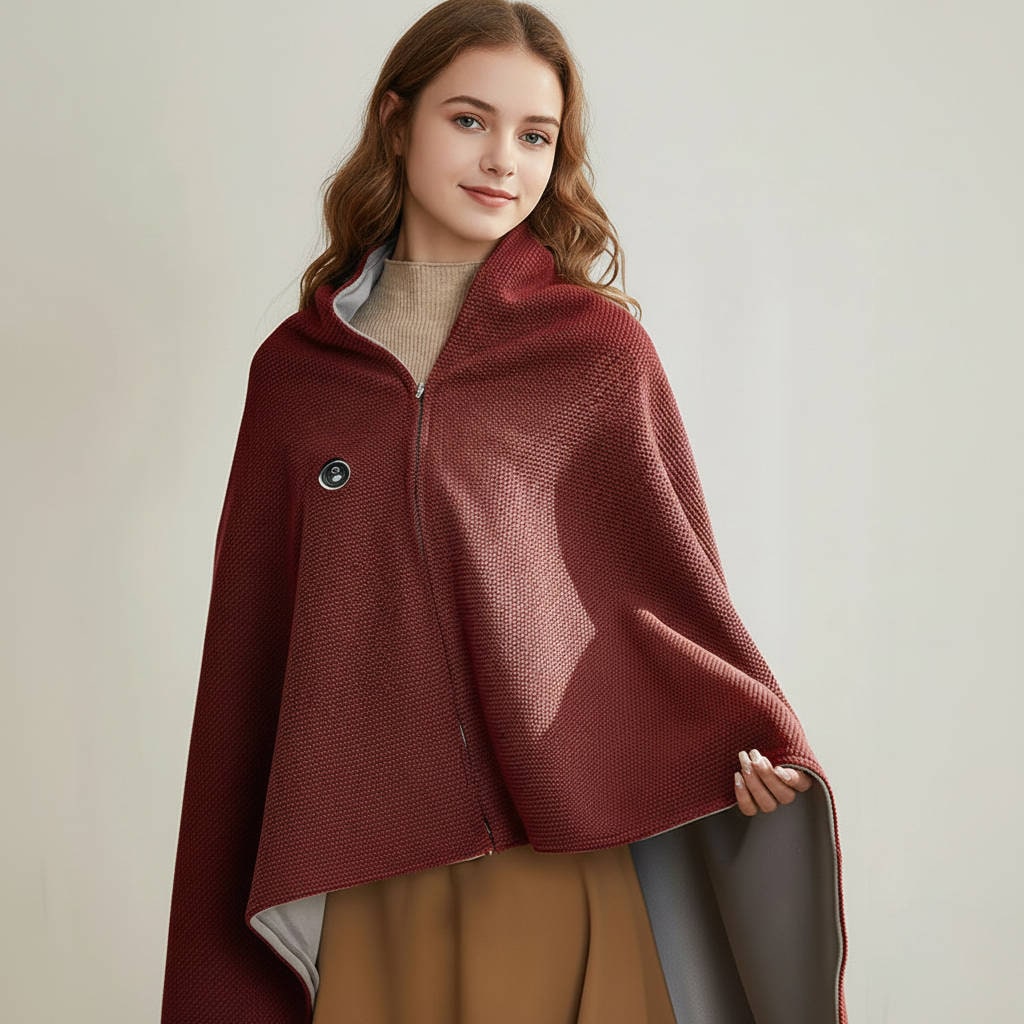 Heated Blanket Electric Heater Shawl with USB Power and Eight Heating Zones Cordless Throw - Image 9