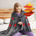 Heated Blanket Electric Shawl with USB Power Zipper Closure and Fleece Cover Cordless Throw - Image 1