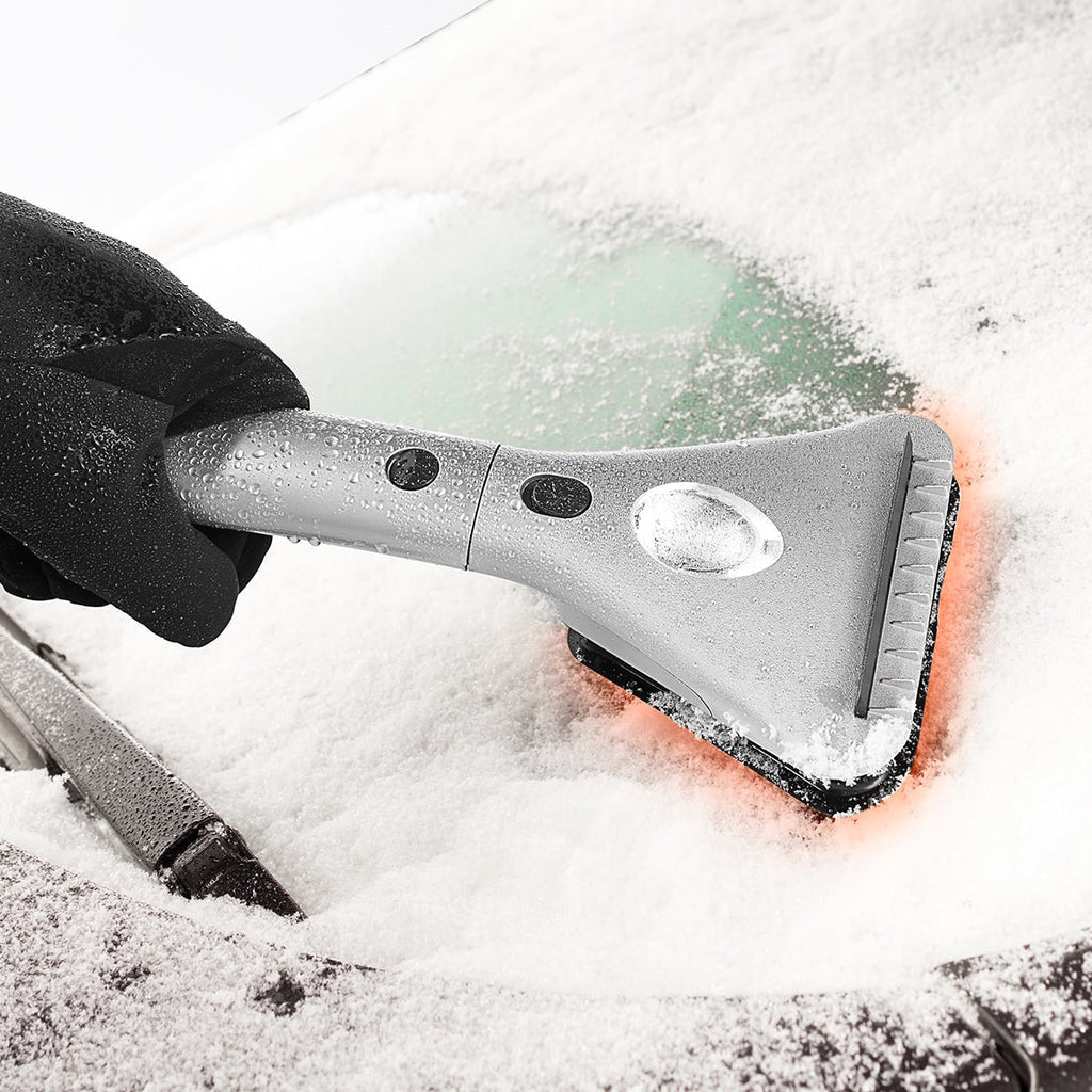 Heated Car Ice Scraper for Window with Extendable Handle LED Light and 12v Electric Power - Image 1