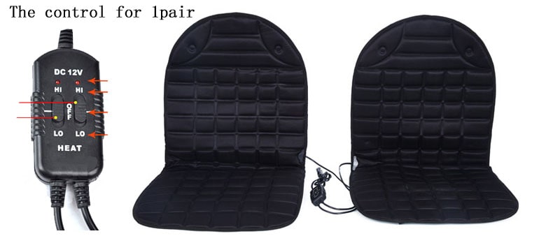 Heated Car Seat Cover and Cushion with 12v Adapter Quilted Design and Ergonomic Back Support - Image 14