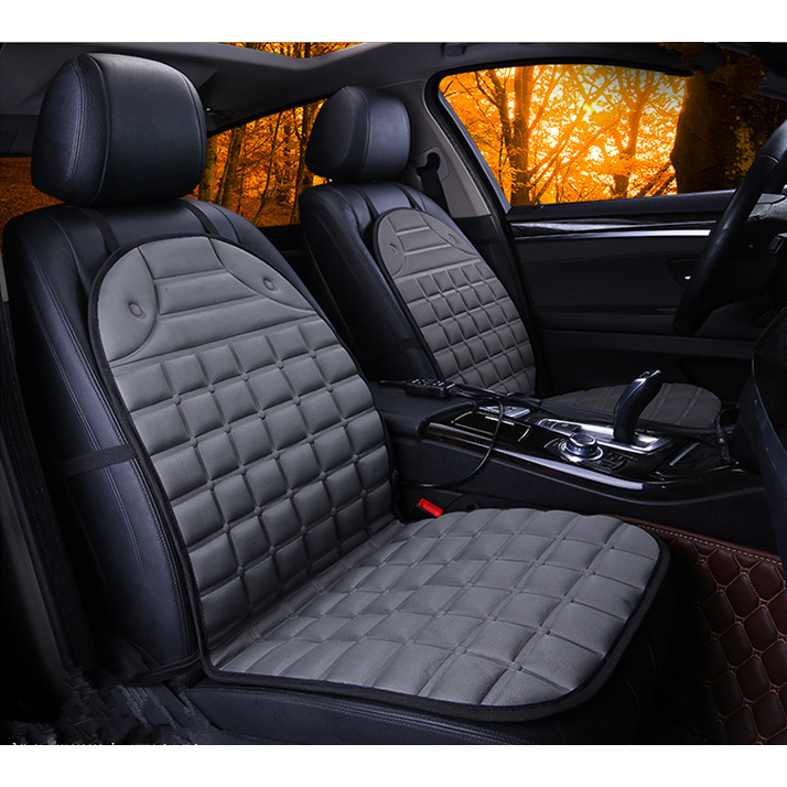 Heated Car Seat Cover and Cushion with 12v Adapter Quilted Design and Ergonomic Back Support - Image 3