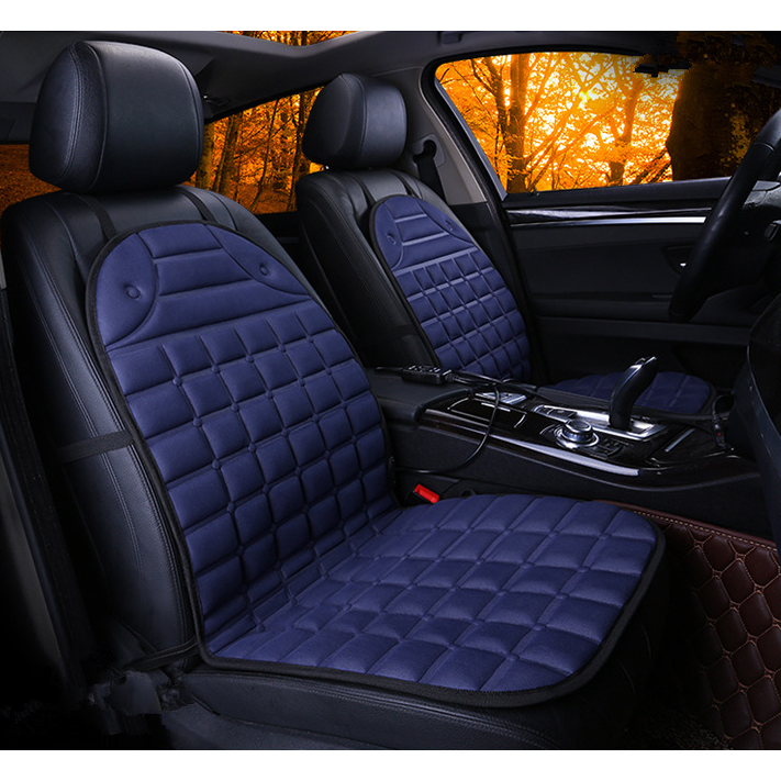 Heated Car Seat Cover and Cushion with 12v Adapter Quilted Design and Ergonomic Back Support - Image 5