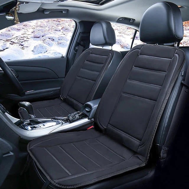 Heated Car Seat Cover and Cushion with Ergonomic Backrest Support and 12v Power Controller - Image 2