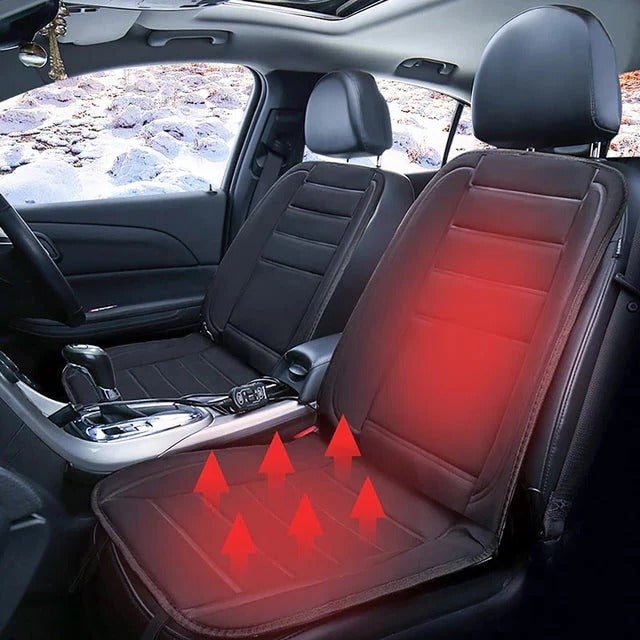 Heated Car Seat Cover and Cushion with Ergonomic Backrest Support and 12v Power Controller - Image 3